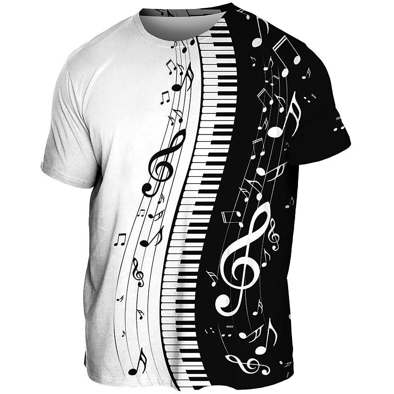 

Music Festival Men s Graphic Musical Instrument T Shirt Tee Short Sleeve T shirt 3D Print Crew Neck Shirt Vintage Fashion XL