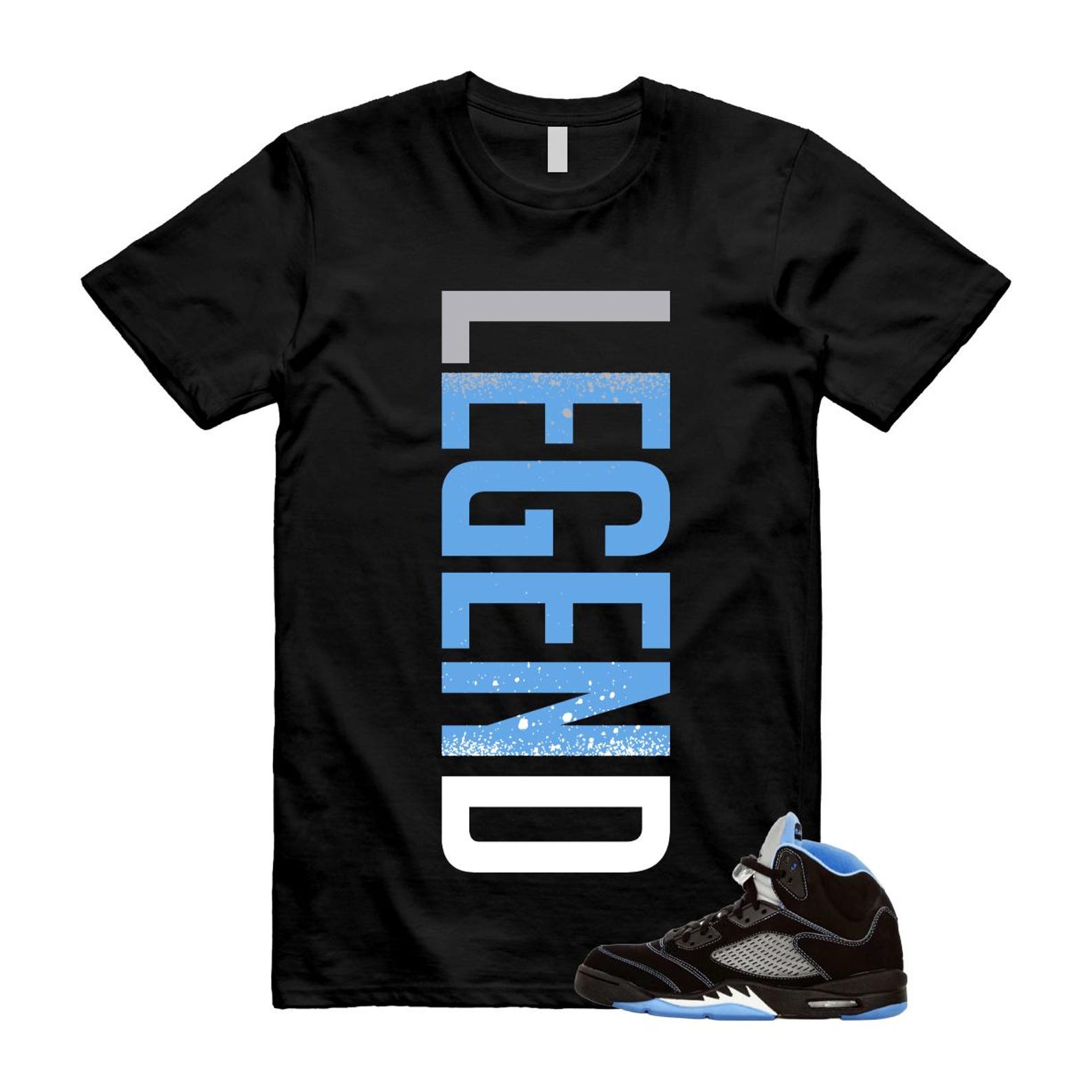5 Black University Blue White 2026 T Shirt Match LEGEND L