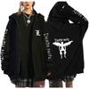 Japonské Anime Death Note Mikiny na zip Gotické Pánské Kreslené Misa Amane L Ryuk-Grafické Streetwear Černá Fleecová Bunda na zip Kabáty