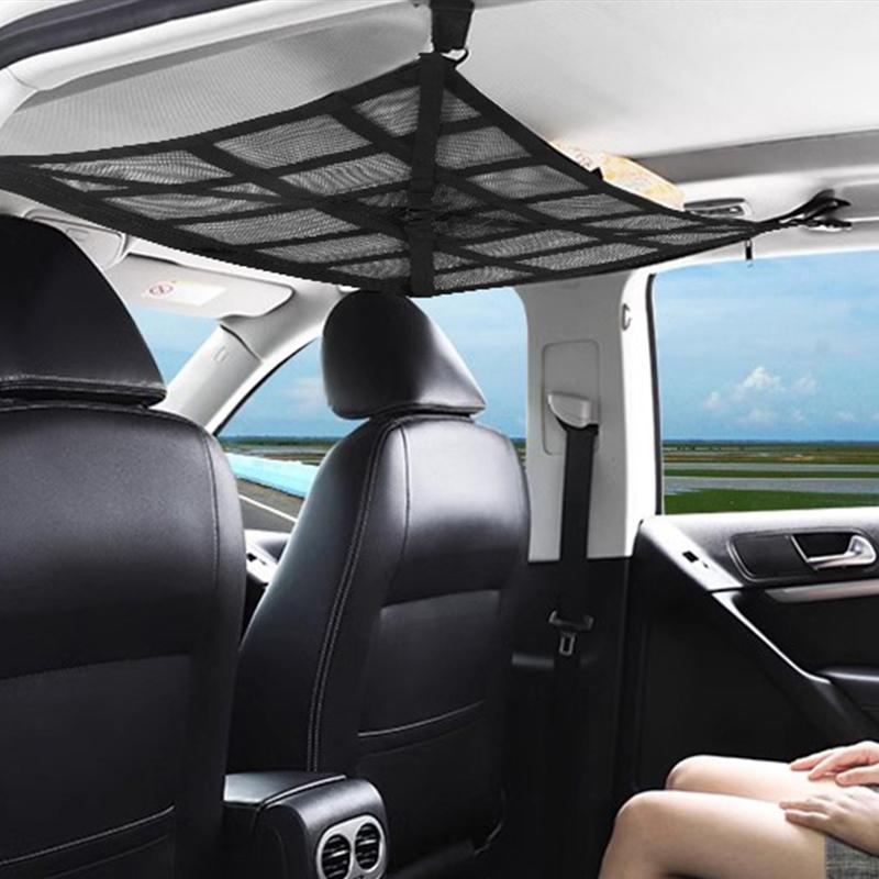 Car Ceiling Net Storage Bag Cargo Universal Truck SUV Space Saving Car Trunk Storage Pocket Organizer Sundries Bag Roof Cargo