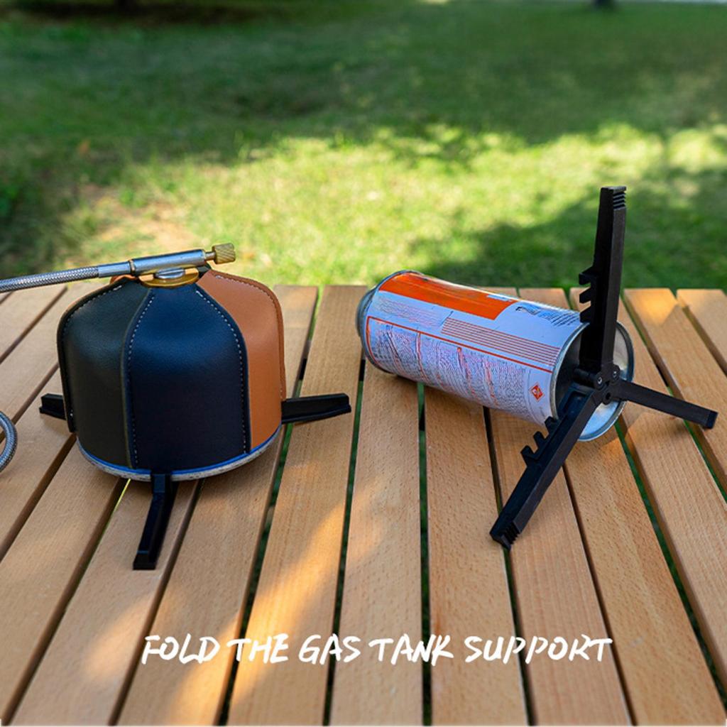 Canister Bracket Triangle Folding Can Stand Tripod Fixing Holder Bracket Portable Base For Picnic Camping Cooking Outdoor