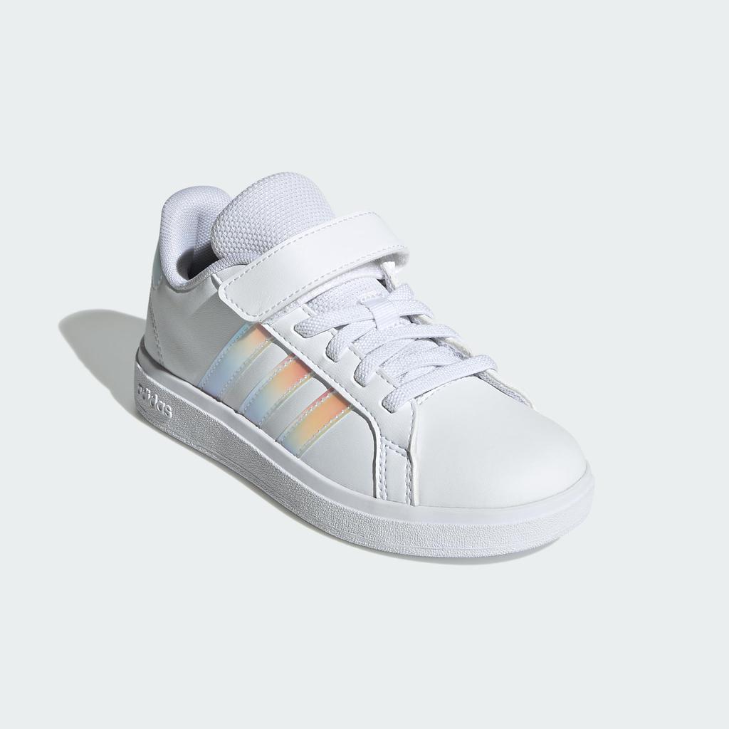 Adidas Grand Court Sneakers for Boys and Sizes Footwear White cm 2.0 Kids, Girls, 17-21.5cm, NIZ07, White/Iridescent/Footwear (IE3851), 20.0