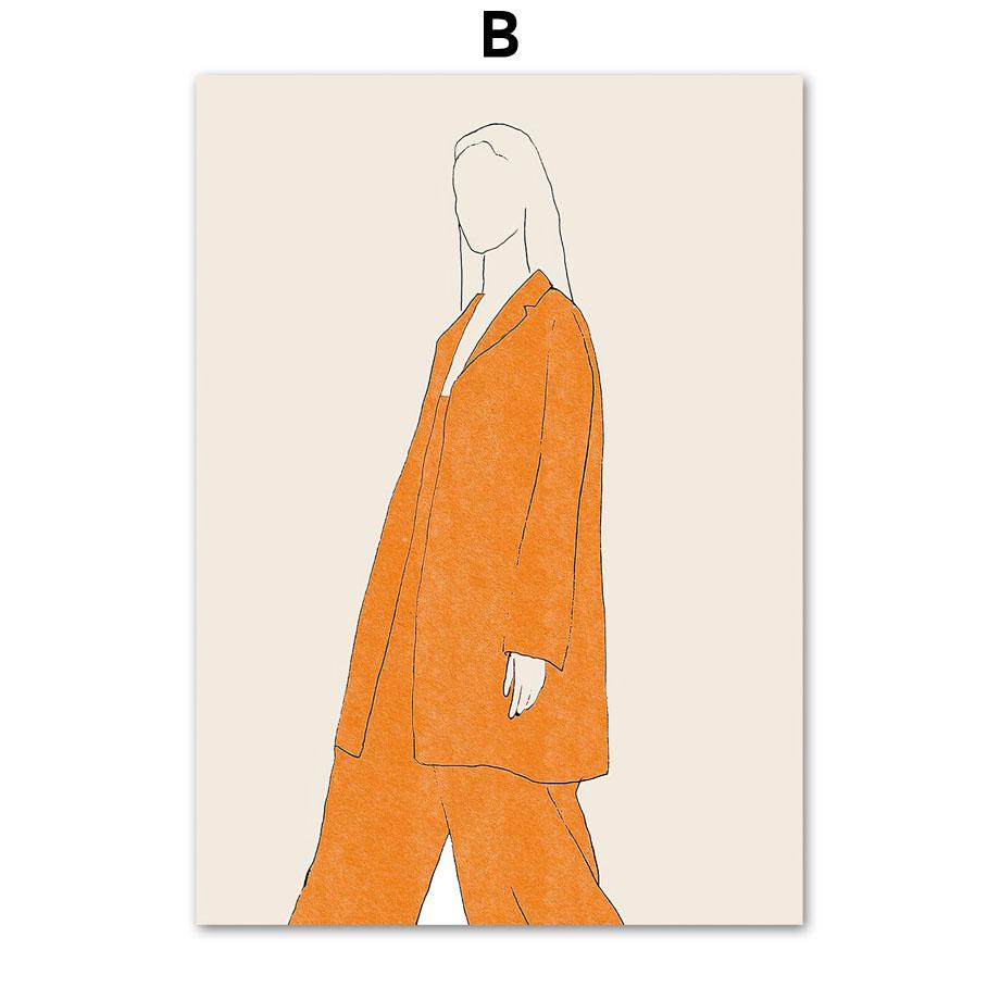 Sofia Line Exhibition Nordic Posters, Colorful Abstract Canvas Painting, Girl Wall Art, Girl Pictures, Living Room Decor