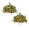 Pre-lit Christmas Tree Urn Filler Battery Operated Artificial Xmas Tree with Cones Berries Holiday Porch Planter Filler with Tripod Stake And LED
