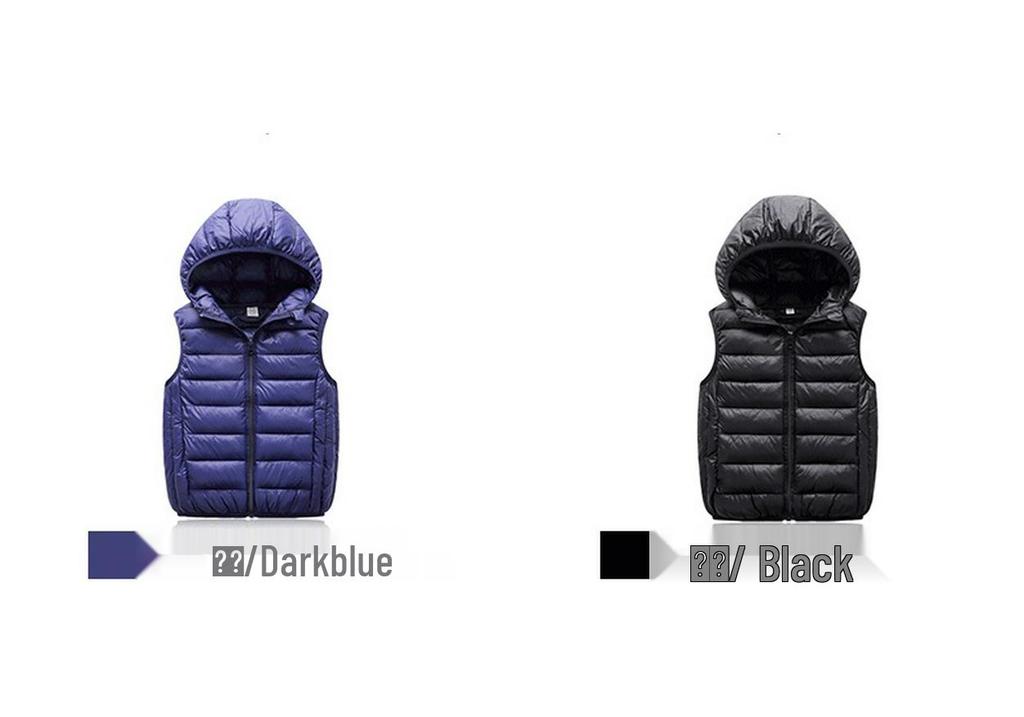 Kids' Korean-Style Hooded Down Cotton Vest for Autumn/Winter