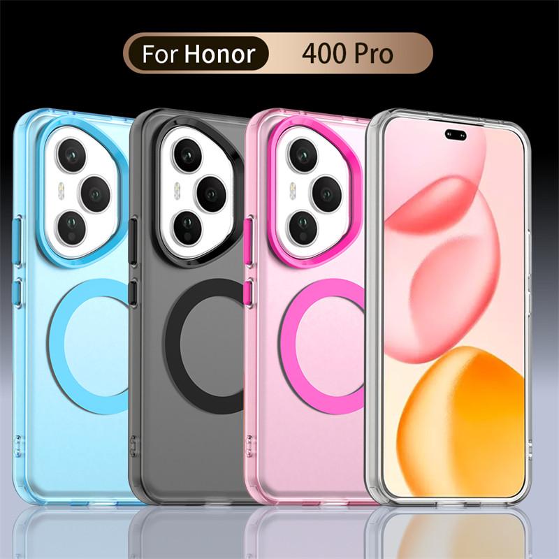 Magnetický kryt pro Honor 400 Pro Global Magsafe Bezdrátové nabíjení Kryt Honor 400 Pro Global Matný TPU Kryt na telefon Honor 400 Pro