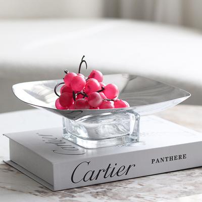 Nordisch Minimalistisch Weiche Dekoration Metall Kristall Obstschale Ornamente Musterzimmer Designer Exquisite Desktop Passende Handwerkskunst