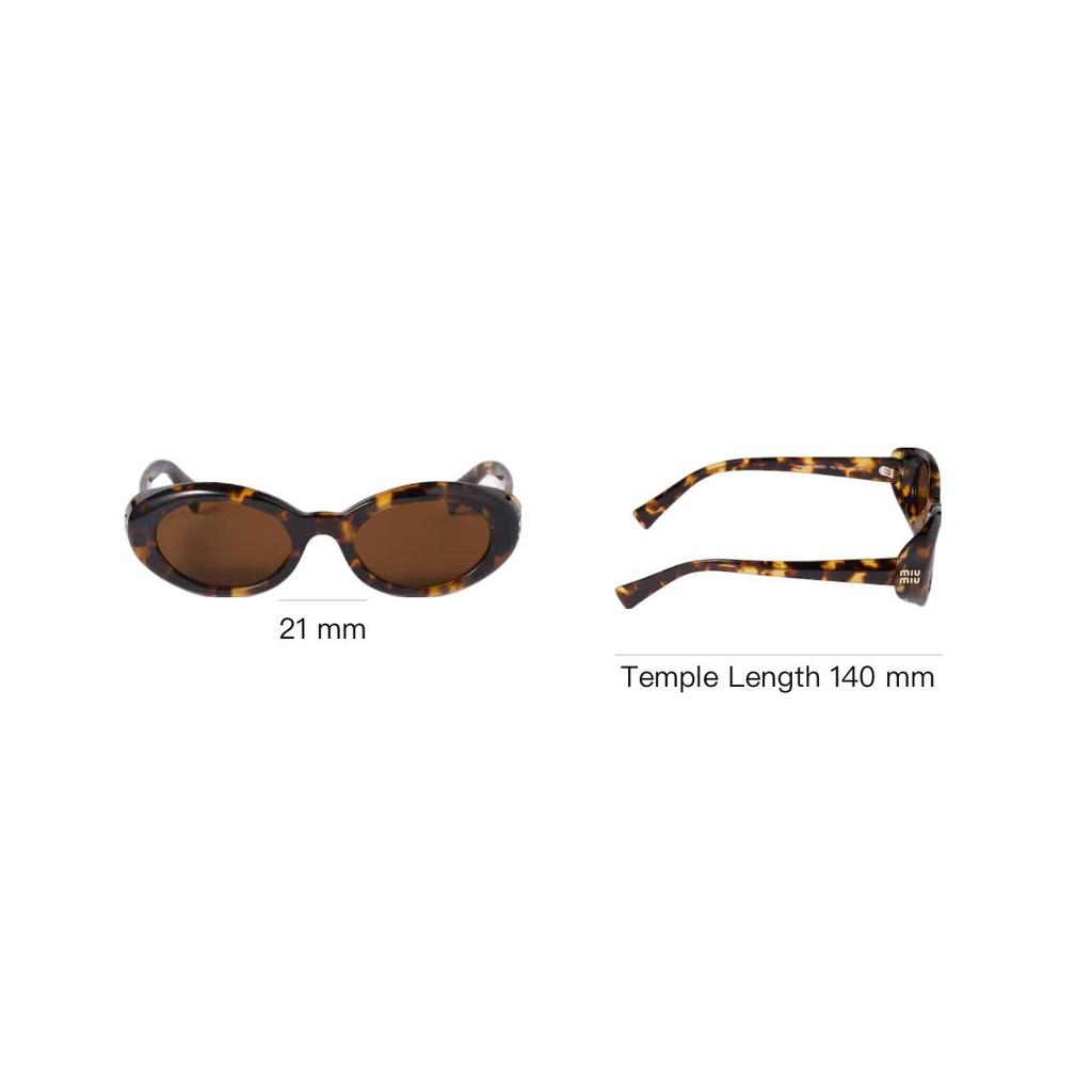 MIU MIU Logo-Embellished Oval Sunglasses Women Sunglasses Tortoiseshell SMUB09E14LFE20VC052