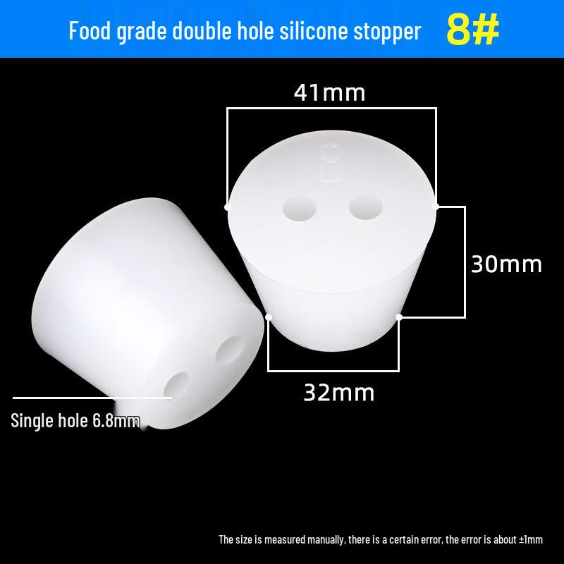 

Харчовий силіконовий корок для пробірки з подвійним отвором для виноробства