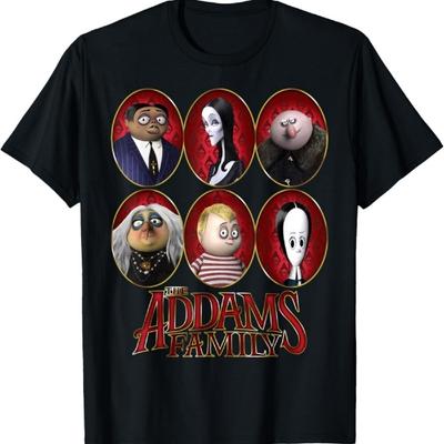 Addams Family Circle Portrait Panels Logo T-Shirt