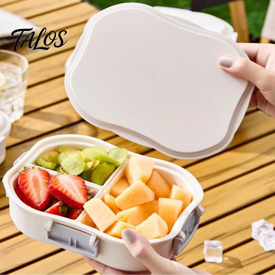 Healthy Lunch Box Snack Container, with Separate Compartments Design, Food-Grade PP Box, Built-In Ice Portable Layer Keeps Food Fresh Fruits