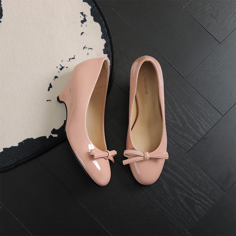 Женские туфли-лодочки на kitten heel с леопардовым принтом, остроносые, с украшением в виде банта, элегантные, для офиса, повседневные, вечерние, удобные. 35 розовый