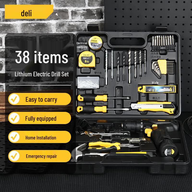 Deli 38-Piece Cordless Drill & Screwdriver Kit