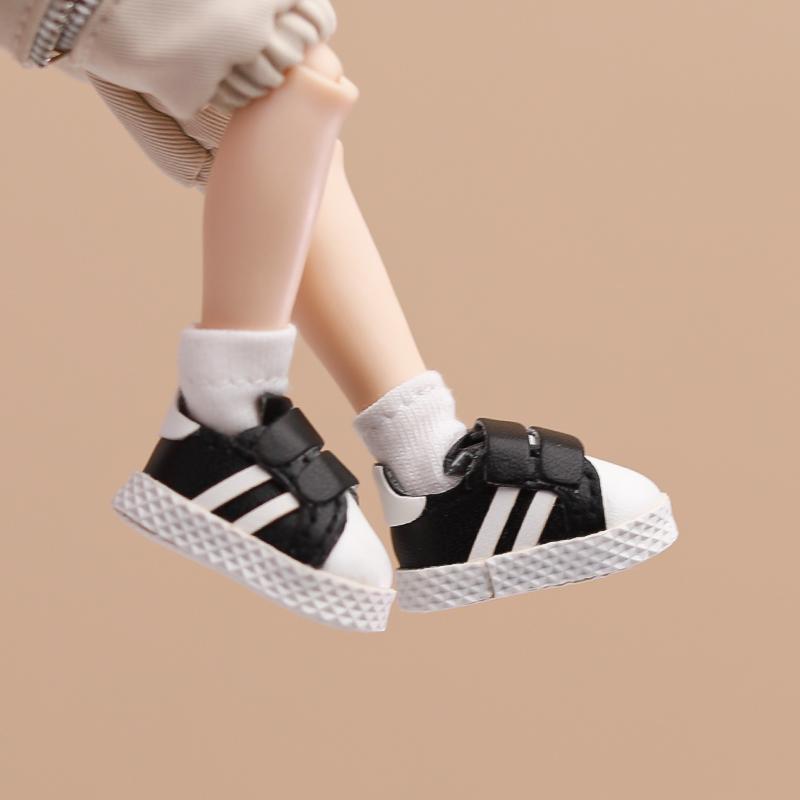 1 Pair of OB11 Doll Baby Shoes Parallel Bars Casual Sports Shoes 1/12 Bjd Doll Shoes Decoration Detachable Doll PVC Material