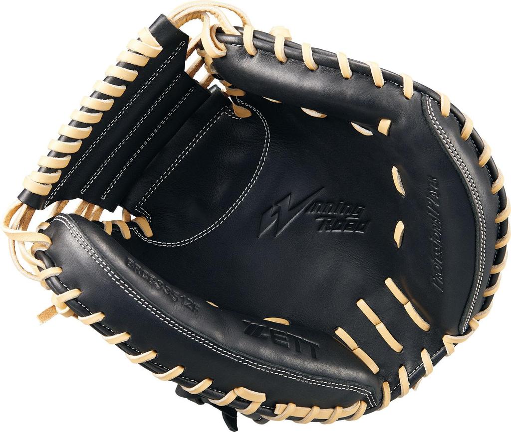 ZETT Winning Road Soft Baseball Black X Pastel Brown BRCB33512F Catcher's Mitt, Left-Handed Throw, (1932),
