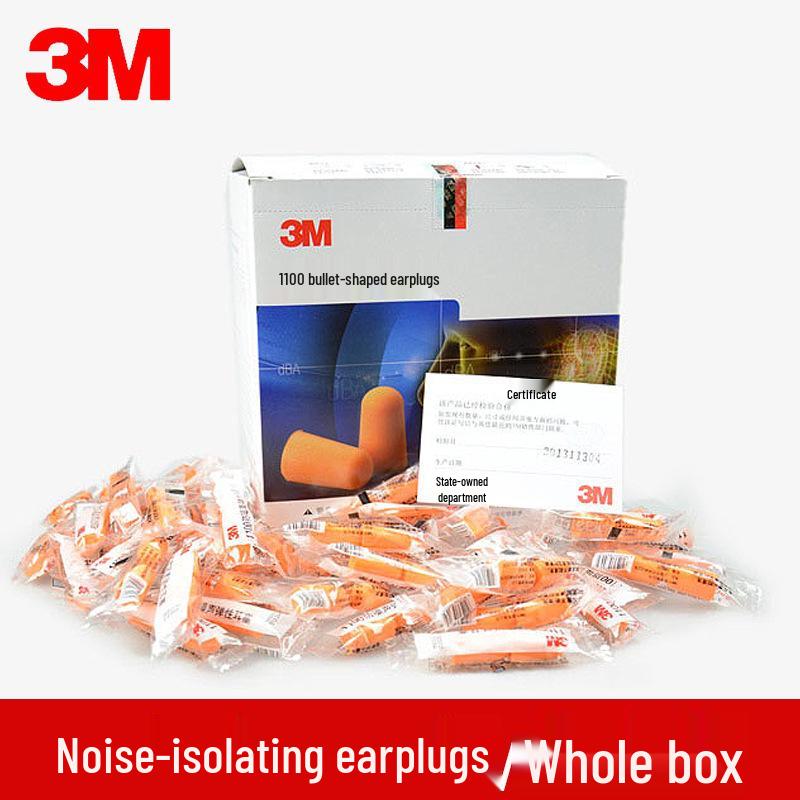 3M 1100 Soundproof Foam Earplugs: Noise Reduction for Sleep, Study, and Work.