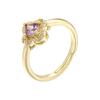 Elegant Cubic Zirconia Flowers Ring 18K Gold Plated Brass Adjustable  Band for Women Ideal for Daily Wear Weddings & Anniversary