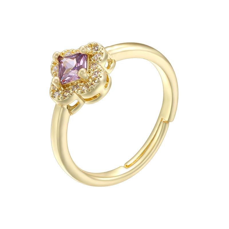 Elegant Cubic Zirconia Flowers Ring 18K Gold Plated Brass Adjustable  Band for Women Ideal for Daily Wear Weddings & Anniversary