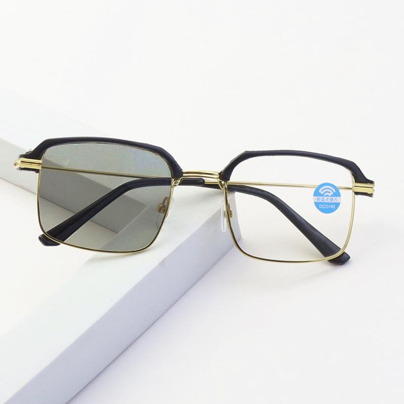 Half-Frame Eyebrow Glasses, The Same Metal Large-Frame Anti-Blue Light Glasses Frame For Men And Women, Can Be Equipped With Myopia Reading Glasses