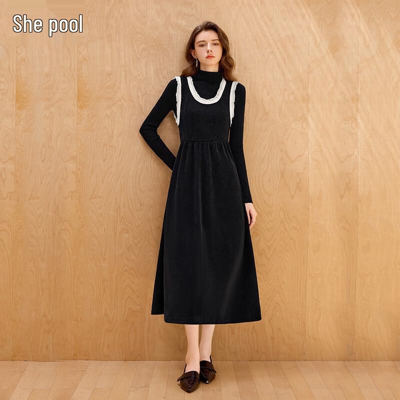 

Tachi French Style Color-block Ruffle Sleeveless Midi Dress S