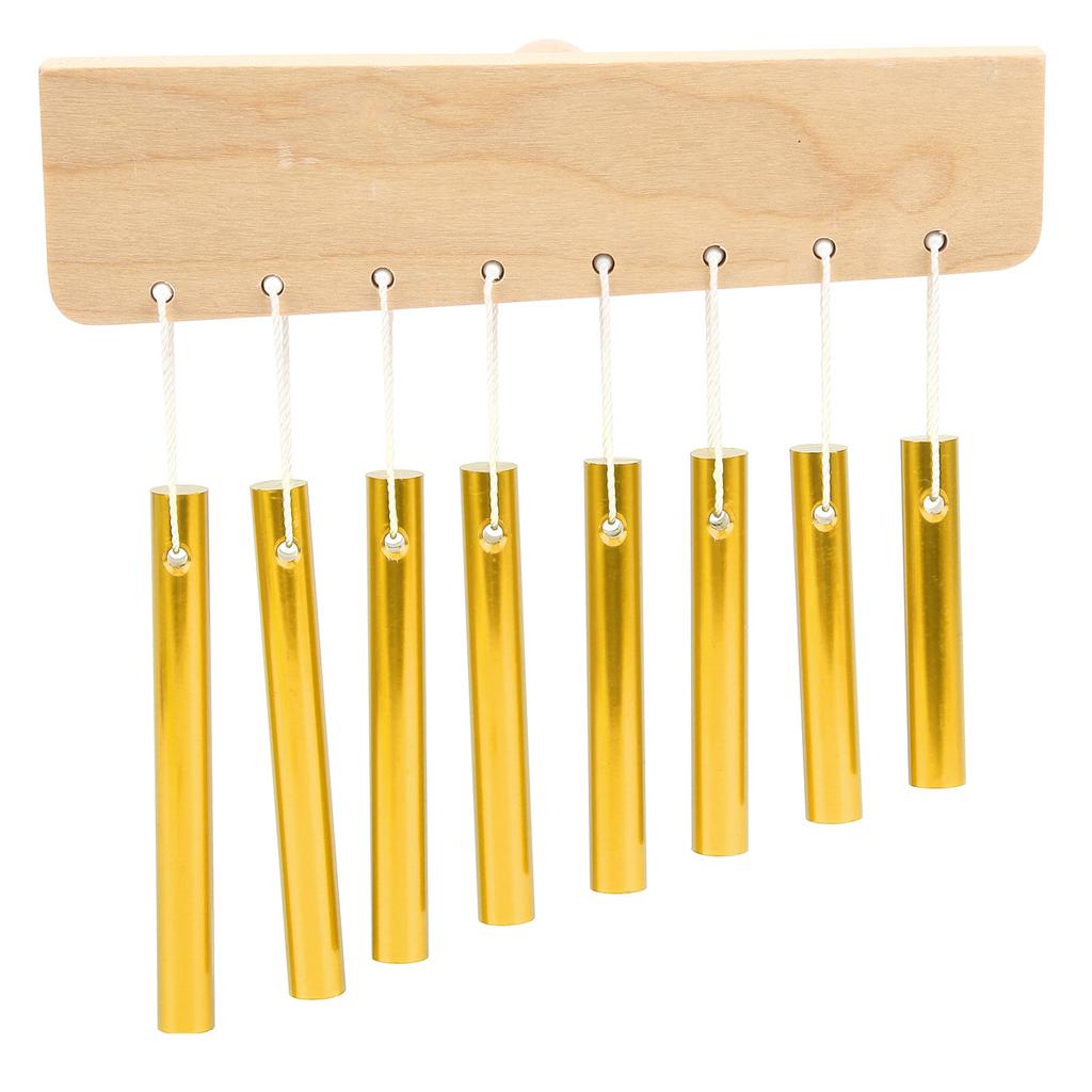8Tone Chimes SingleRow Tube Children S Percussion Instruments Orff Preschool Toys with Hammer(Gold )
