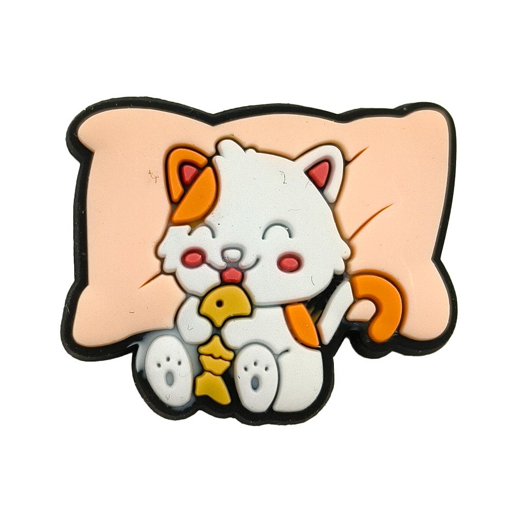 Cute Cartoon Cat Shoe Charms: Soft DIY Accessories for Garden Shoes