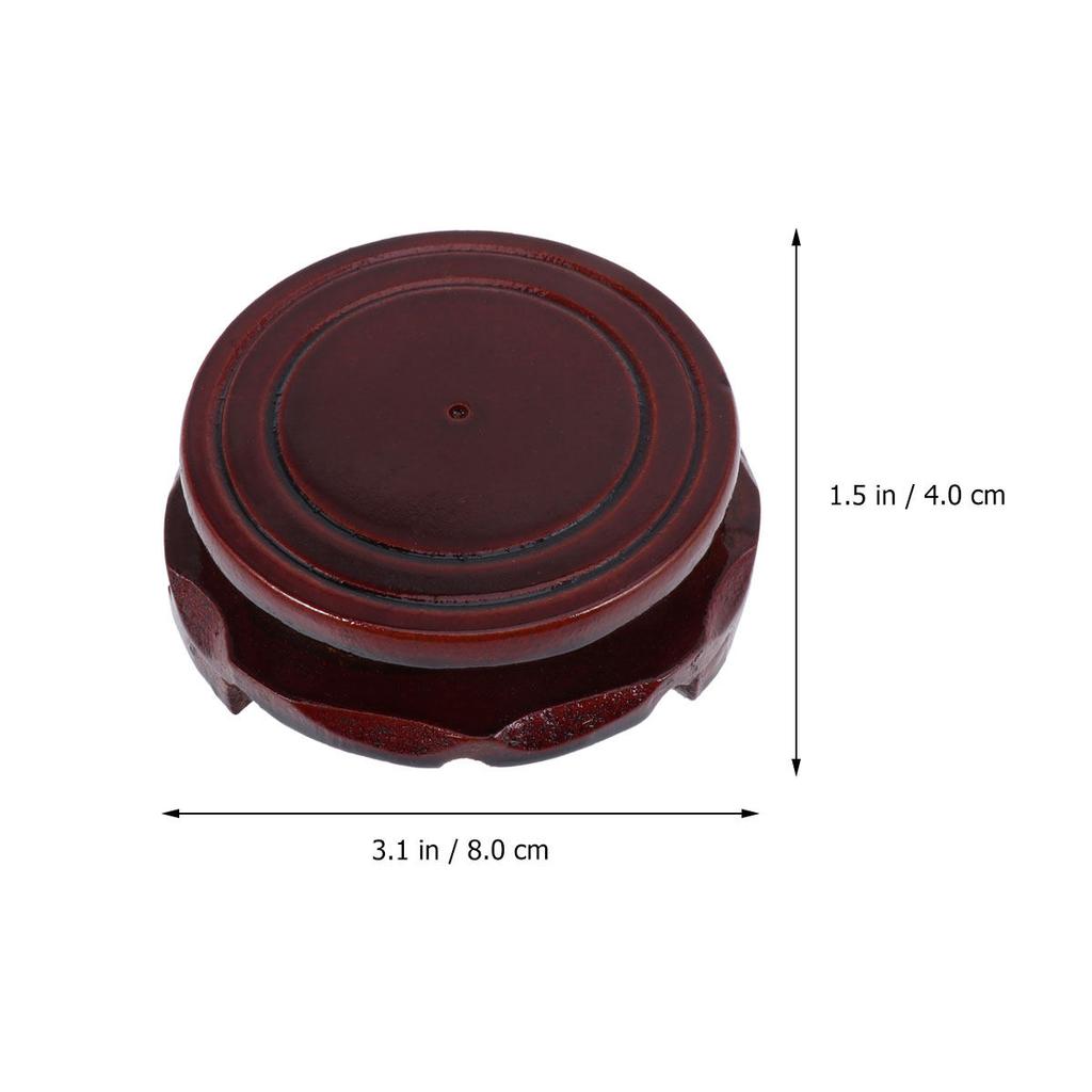 Wood Round Base Flowerpot Drip Tray Red Textured Non-Slip Heat-Resistant Plant Pots Saucer for Ceramic Basin Balcony Flower Pots