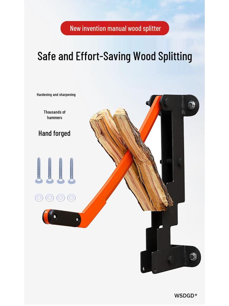 Portable Firewood Splitter: Efficient Manual Wood Separator for Outdoor and Household Use