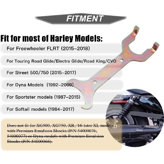 Motorcycle Rear Shock Spanner Wrench For Harley Davidson Sportster 1984-2015, Touring, Softail, Dyna, Road Glide, Electra Glide, Road King –