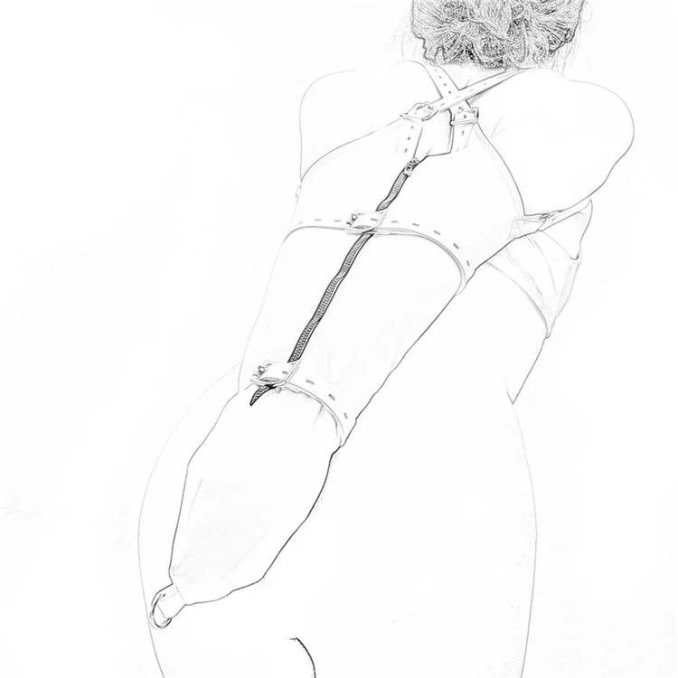 Paže za zády Armbinder Restraints Kožený Zip Pouta Sexuální hračky pro muže Ženy Fetiš Bdsm Bondage Otrok Role Play Flirt