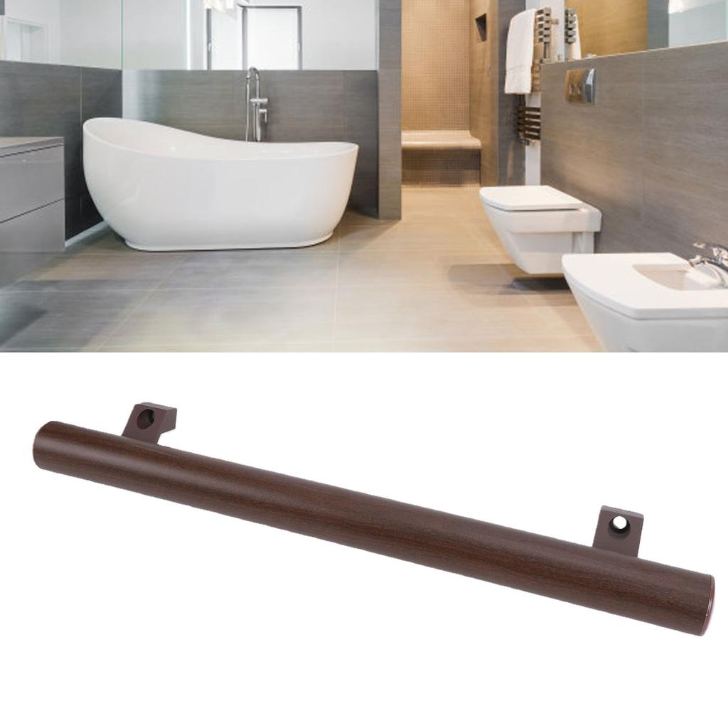 Grab   for Shower Aluminum Alloy 18.9 Inch Anti Slip   Shower Handle for Bathroom Walnut Color
