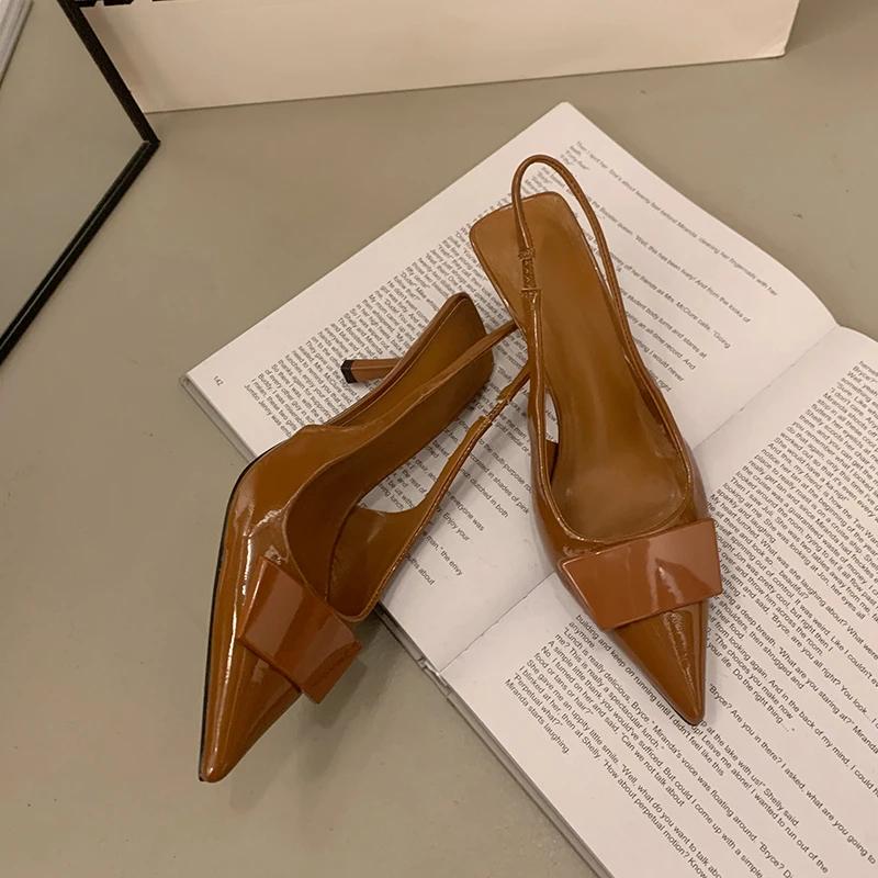 Fashion 2025 Summer Women's Shoes High Heel Women Sandals Fashion Pointed Toe Singbacks Shoes Design Style Banquet Party Sandalias Shoes