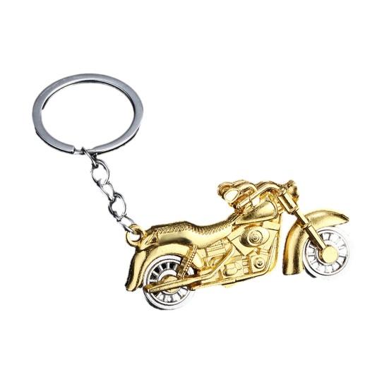 Keychain Pendant Motorcycle Design Zinc Alloy Key Chain with Metal Chain Buckle Lightweight Key Holder Backpack Car Accessory