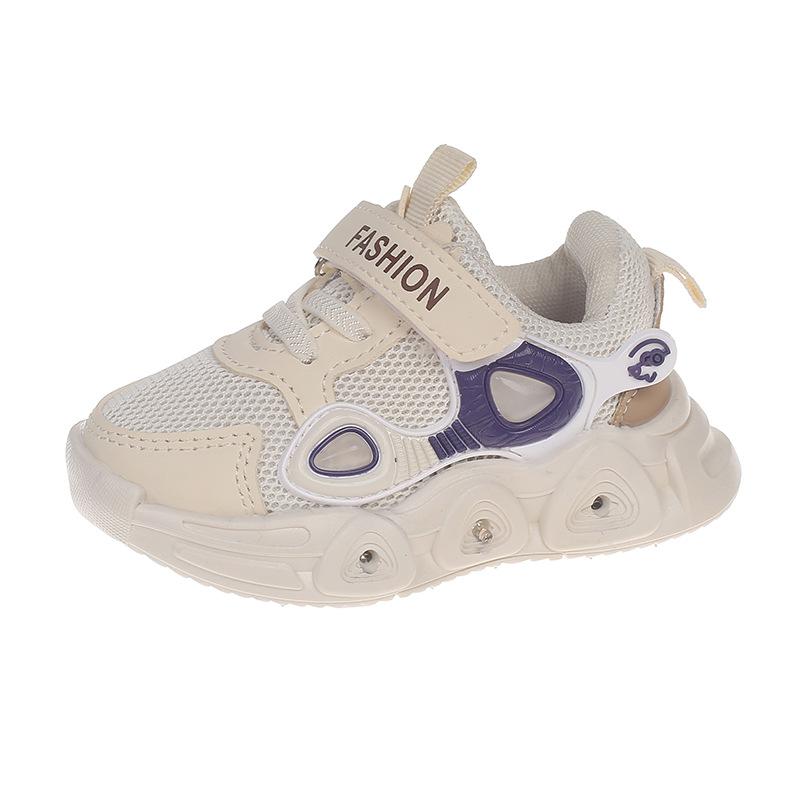 Fashion Girl Shoes New Spring Versatile Kids Shoes Casual Simple Comfort Boy Shoe Soft Sole Anti Slip LED Light Child Sneakers
