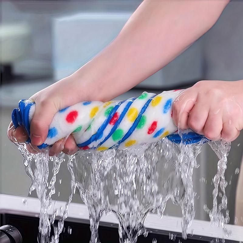 5Pcs/10Pcs Colorful Polka Dot Cloths, Absorbent Cloths, Cleaning Cloths, Hand Wiping Cloths