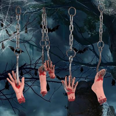 Halloween Horror Props Chain Hook Hand Hook Foot Hook Head Haunted House Secret Room Scene Yard Decoration Horror Decoration