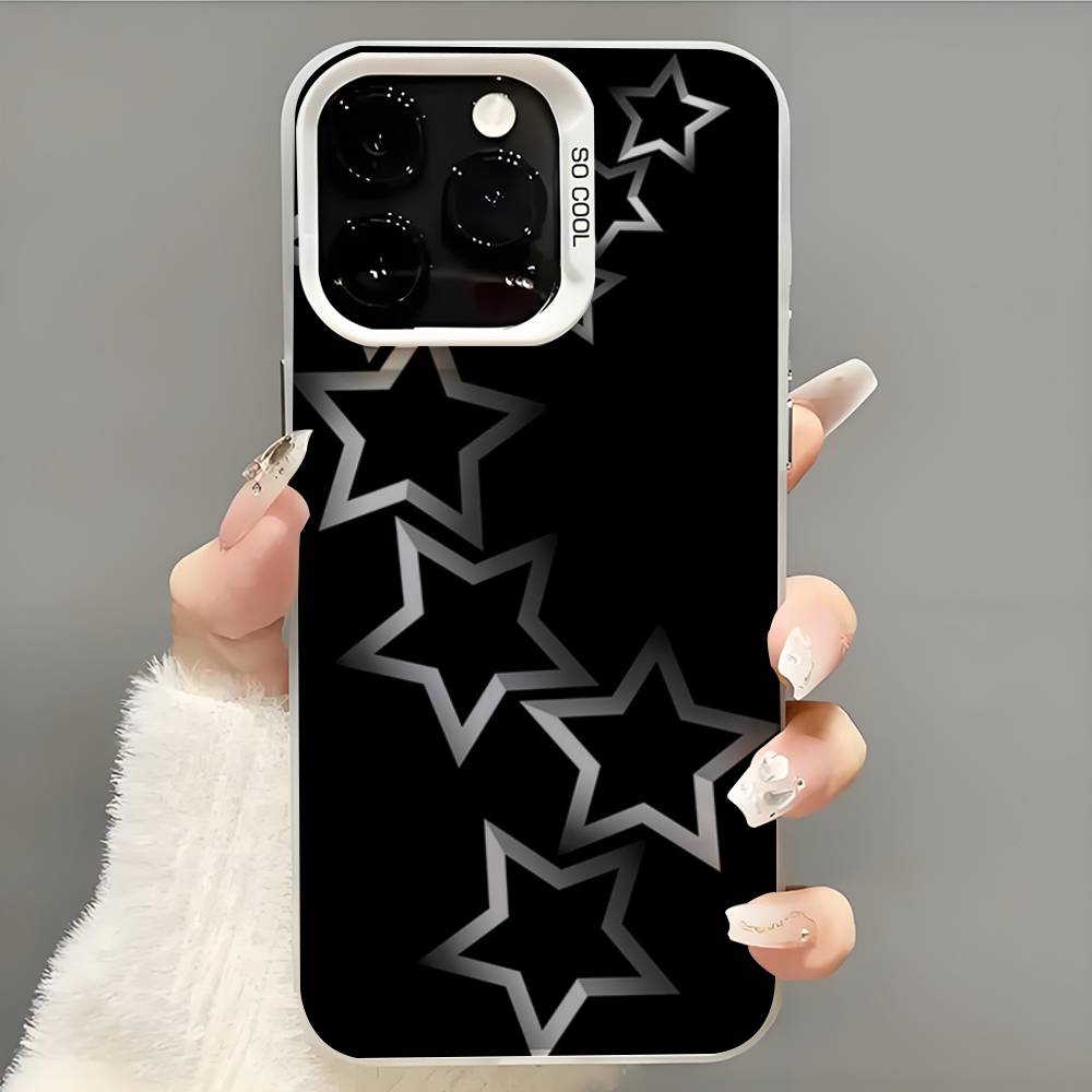 Cute Korean Ins Y2k Star Phone Case  Phone Case For iPhone 14 16 15 11 12 13 Pro Max Mini Plus Shockproof Cover