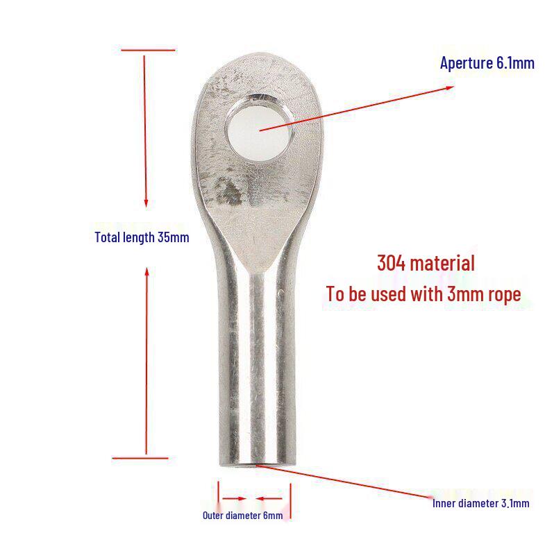 304 Stainless Steel Wire Rope Terminal Connector with Eye Lock