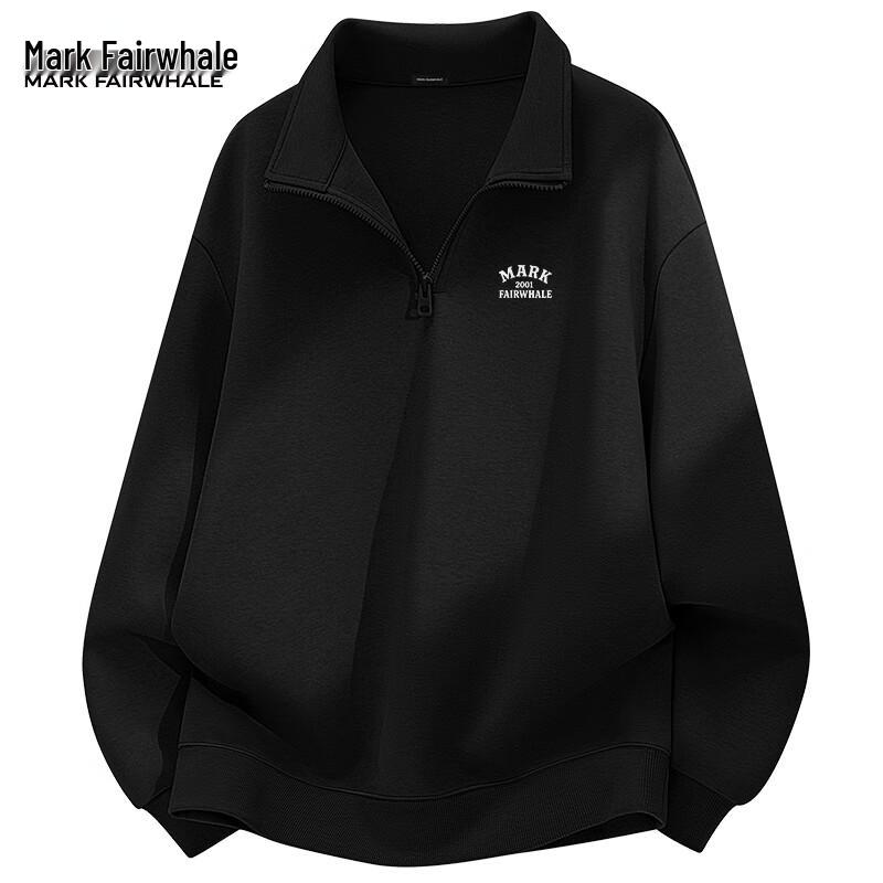 Mark Fairwhale Men's Autumn Loose Half-Zip Stand Collar Sweatshirt