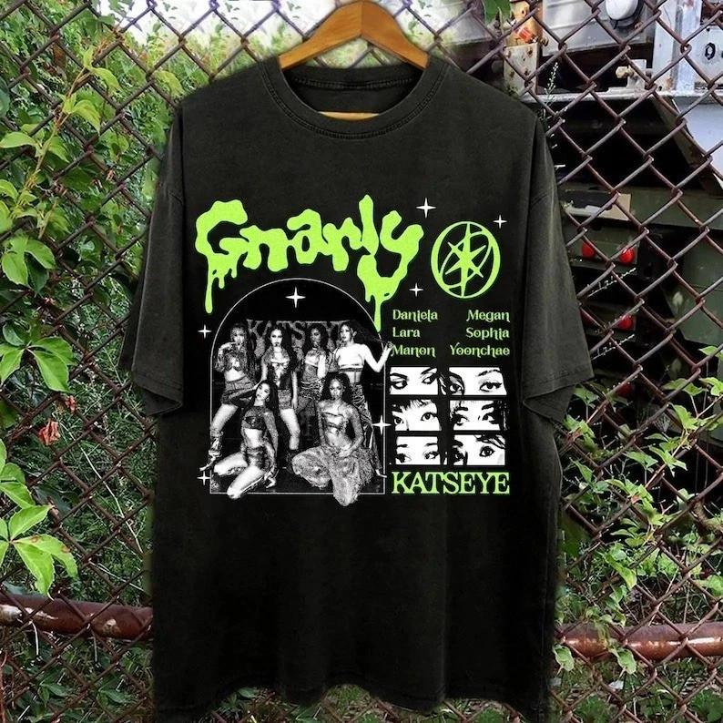 Katseye Gnarly Shirt, Katseye Member T-Shirt, Katseye Beautiful Chaos World Tour XL