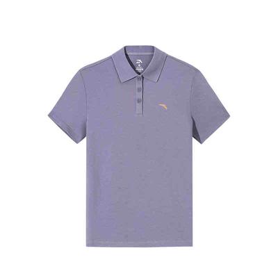 Training Series Lifestyle Solid Color Comfortable Breathable Versatile Short Sleeve Polo Shirt Women Polo Shirt Light-Gray Purple 162527146-4