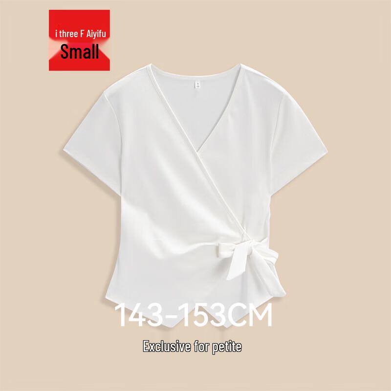 IEF Petite French Design V-Neck Waist-Cinching Top L