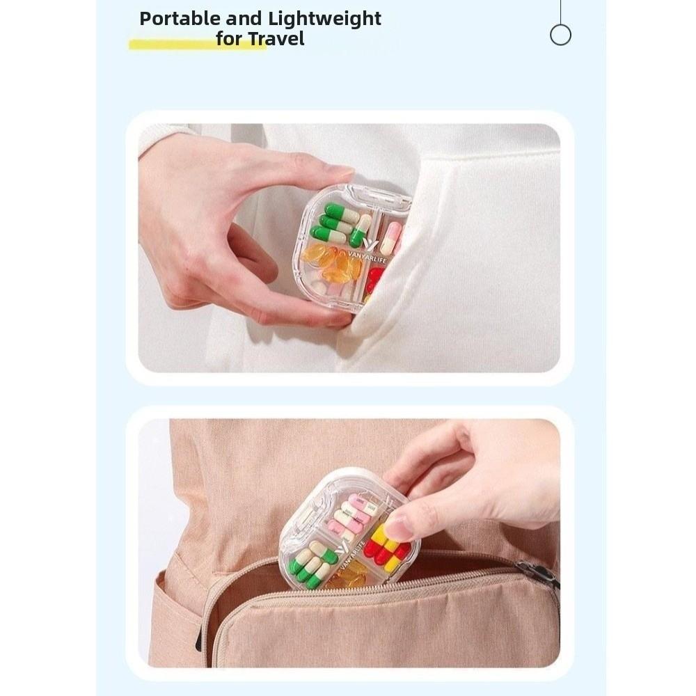 Portable Pill Box 8 Compartments Pill Case Square Pill Organizer Travel
