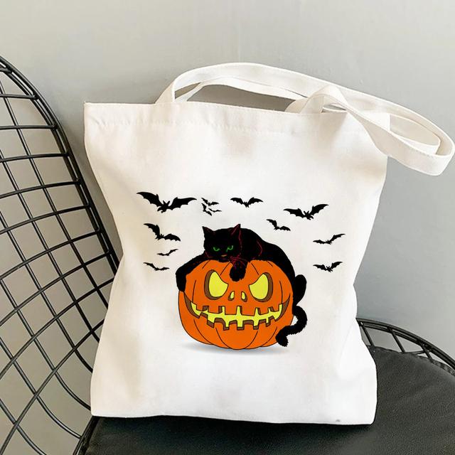 Tema Halloween Borsa shopper con zucca e gatto Borsa tote Borse