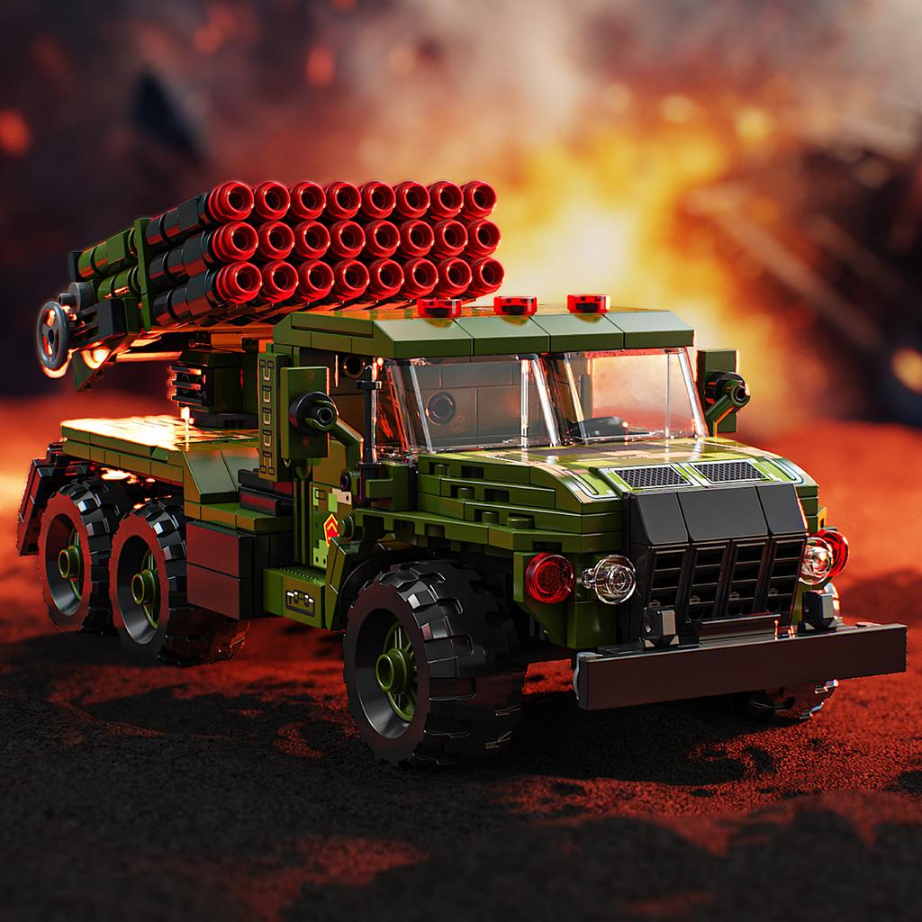 Non-Toxic 746Pcs Missile Vehicle Building Blocks Toys Model Green Rocket Vehicle Assemble Puzzle Bricks Toy Sets For Kid Ornament Gifts