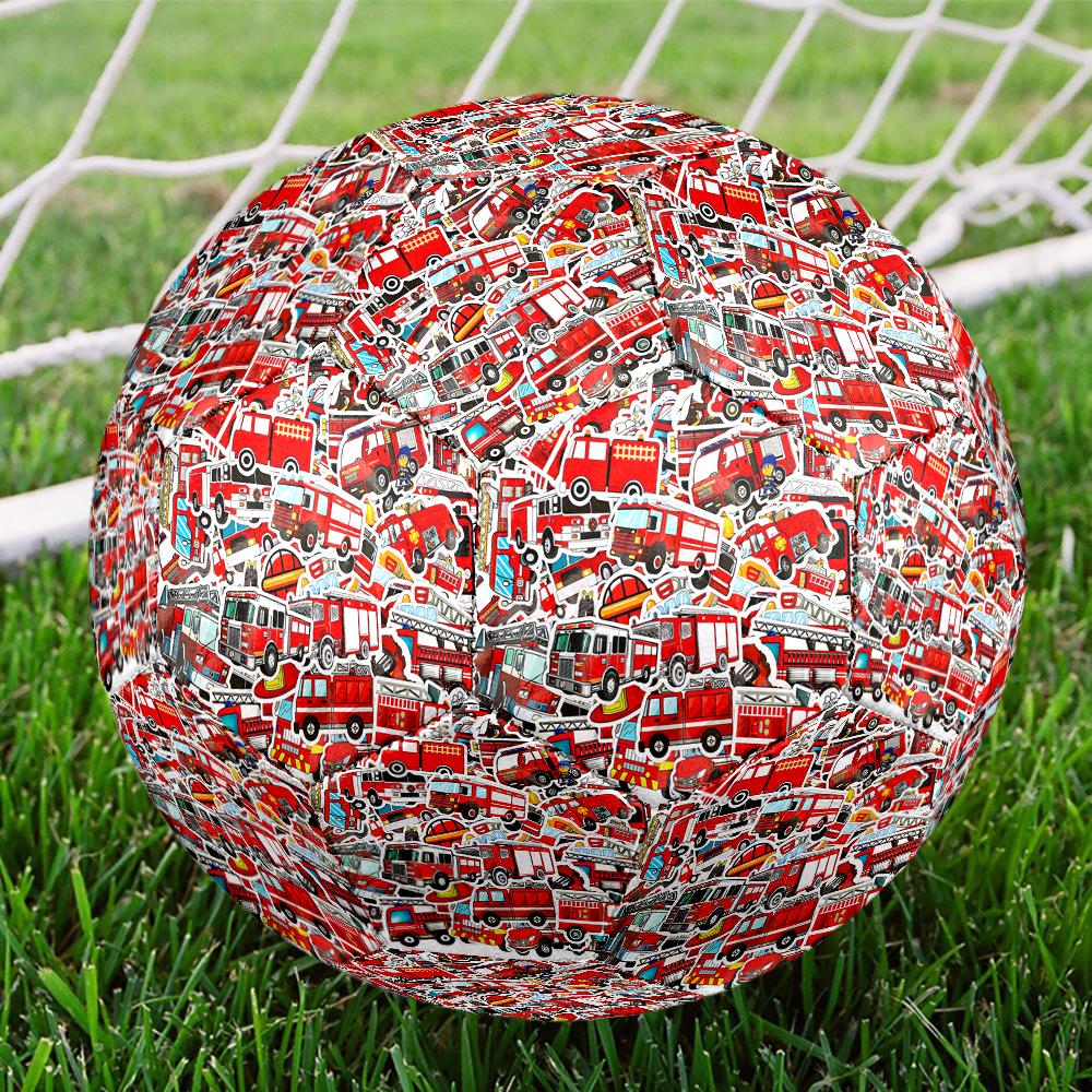 Fire Truck Theme Size 5 Soccer Ball, Suitable for Both Indoor and Outdoor Matches, a Gift Suitable for Everyone.