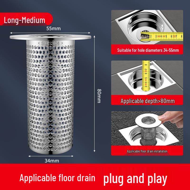 Stainless Steel Anti-Clogging Insect-Proof Hair Drain Filter Mesh for Bathroom Basin
