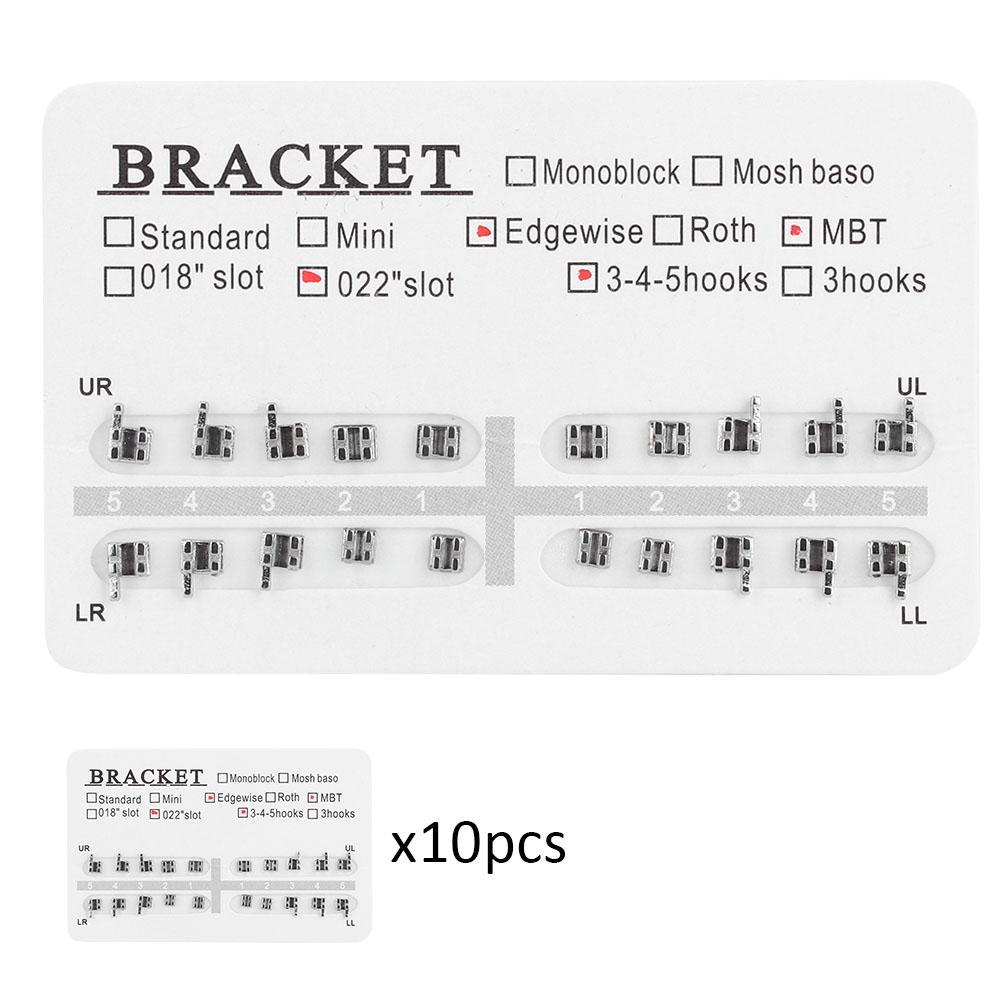10 Packs Metal Dental Teeth Orthodontics Brackets Braces 022" Slot 3-4-5 Hooks