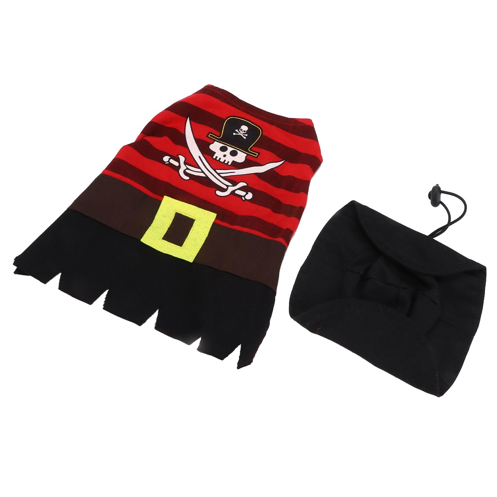

Pet Costume Machine Washable Halloween Dog Pirate Costume for Puppies and KittensM M