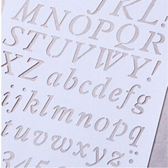1 Sheet Painting Scrapbooking Hollow Letter Alphabet Design Plastic Educational Drawing Board for Kids